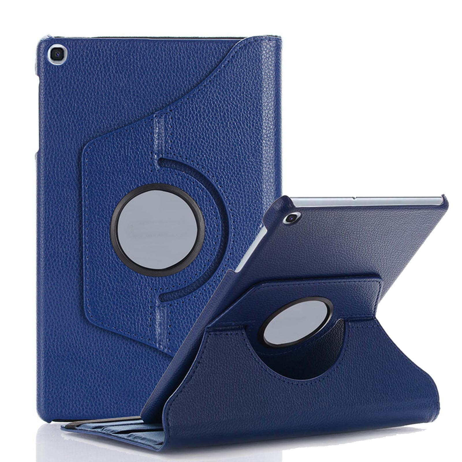 Blaue Tablet-Hülle, Tablet befindet sich in der geöffneten Position.