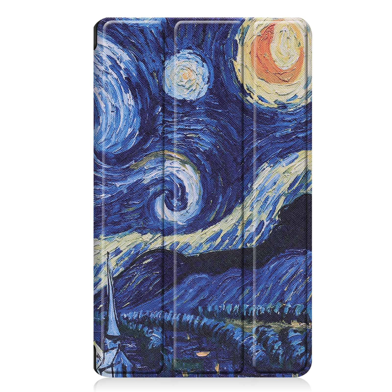 Tablethülle mit dem Gemälde 'Sternennacht'. Die Hülle zeigt das berühmte Kunstwerk.