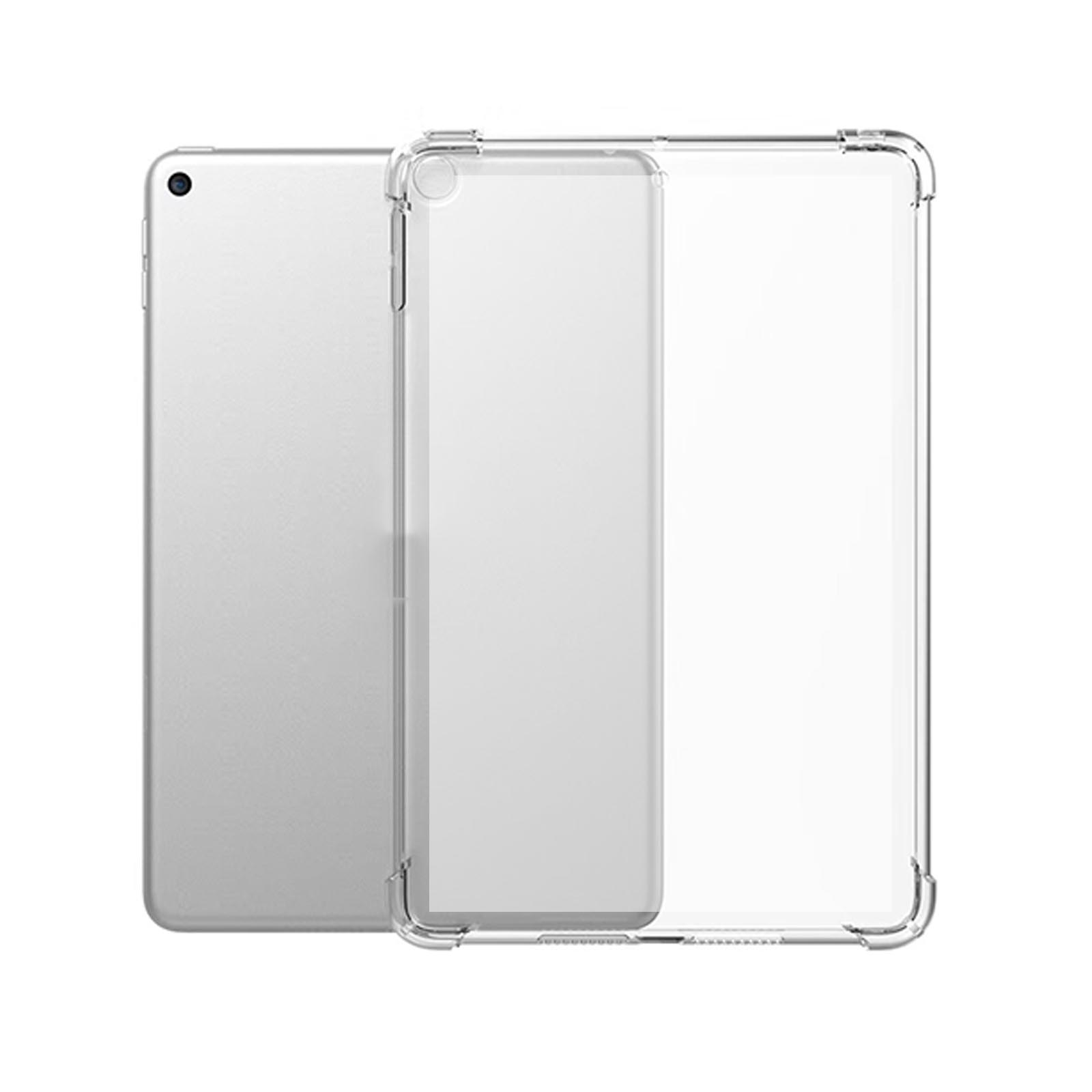 Tablet und transparente Hülle. Das Tablet ist silberfarben und die Hülle transparent.