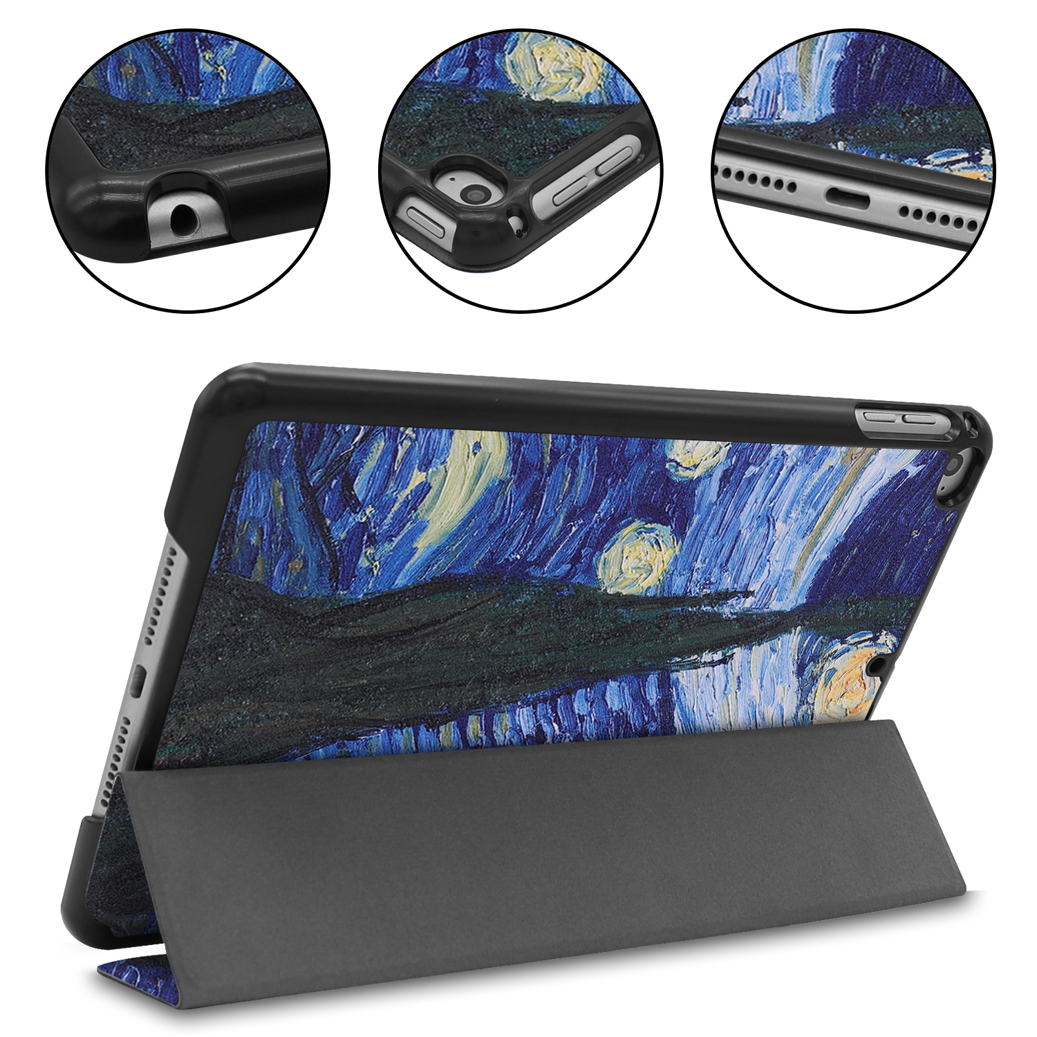 LOBWERK Hülle Kunstleder, Schutzhülle Bookcover iPad für 7.9 Zoll NEU Apple Mini 4/5