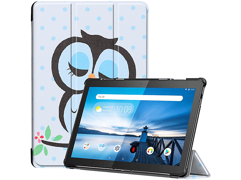 LOBWERK Hülle Schutzhülle Bookcover für Lenovo Tab M10 (2018) TB-X605F 10.1 Zoll Kunstleder, NEU