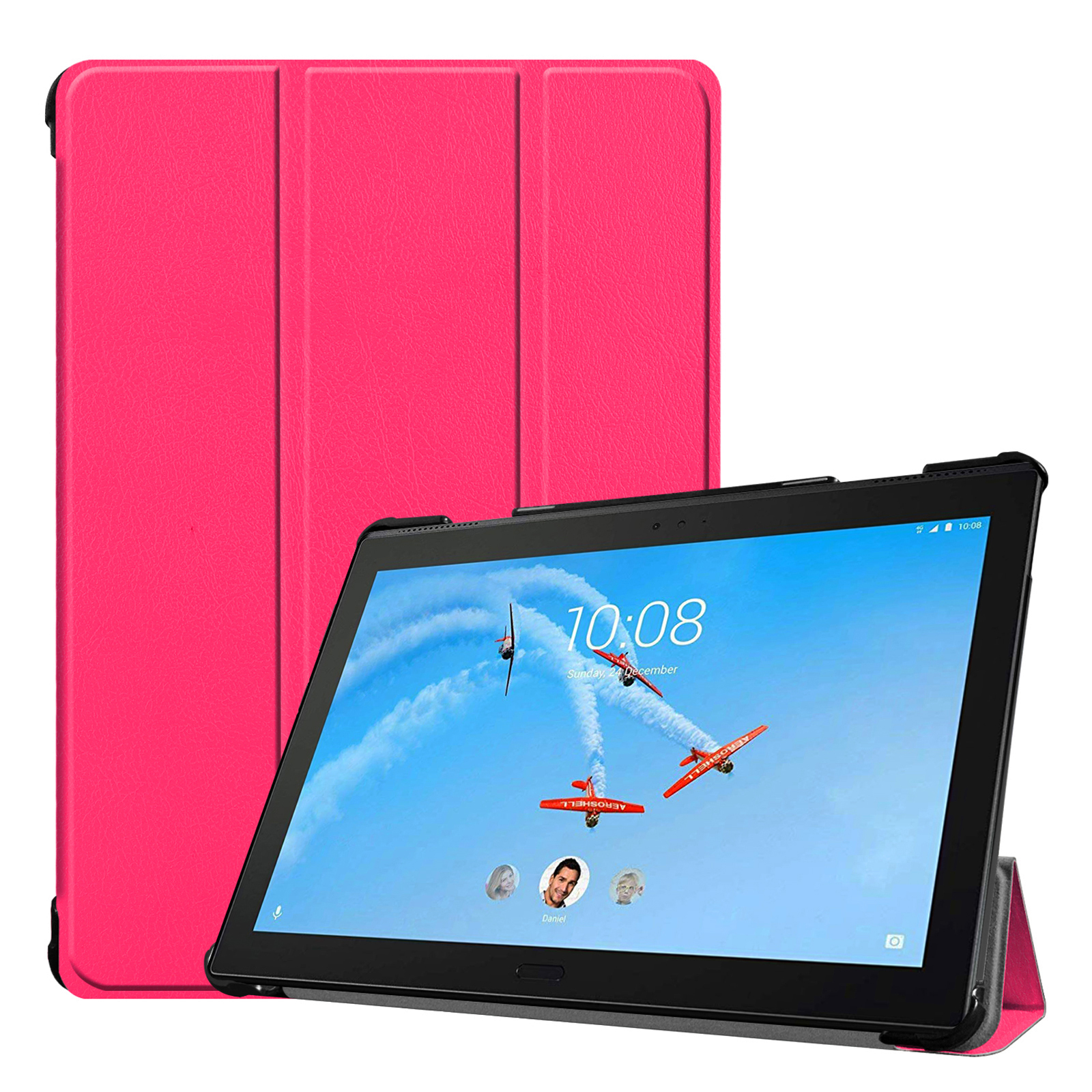 P10 Kunstleder, 10.1 Bookcover Pink Lenovo Tab TB-X705F Schutzhülle LOBWERK für Hülle Zoll