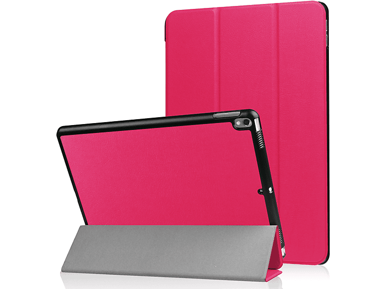 LOBWERK Hülle Schutzhülle Bookcover für Apple iPad Pro 2017 iPad Air 3 2019 10.5 Zoll Kunstleder, Hot Pink