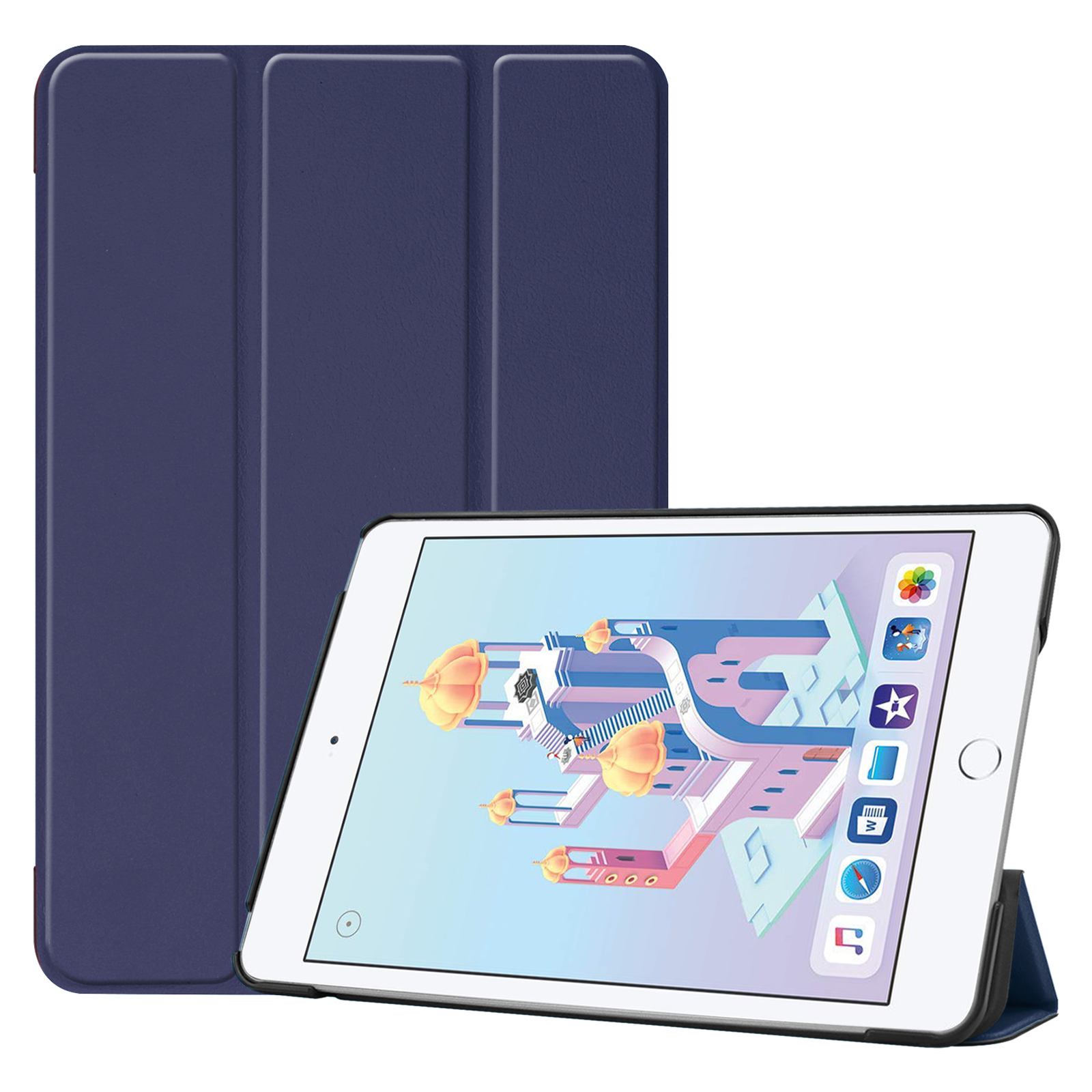 LOBWERK Hülle Schutzhülle Bookcover für Zoll Blau Kunstleder, 7.9 iPad Mini Apple 5