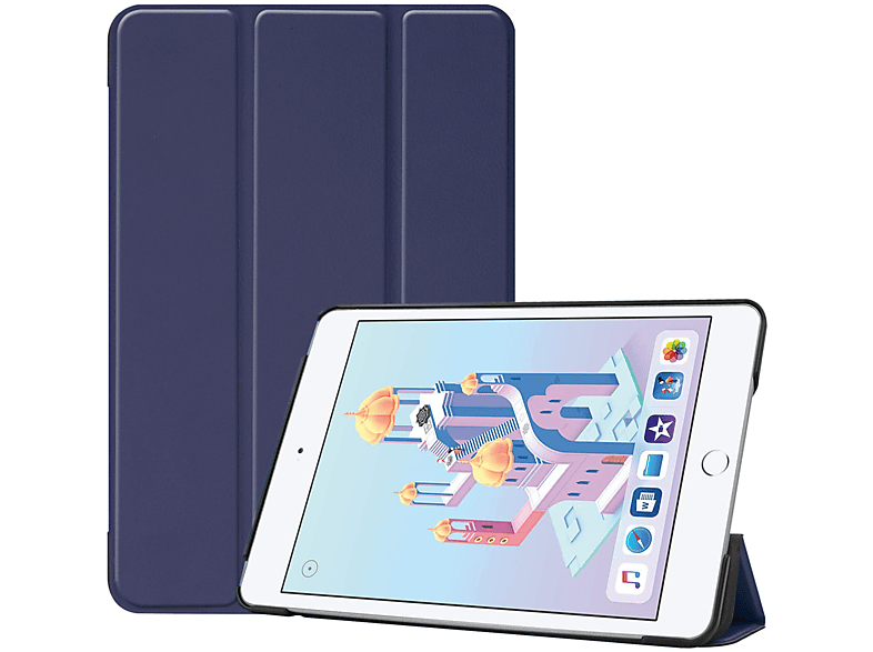LOBWERK Hülle Schutzhülle Bookcover für Apple iPad Mini 5 7.9 Zoll Kunstleder, Blau