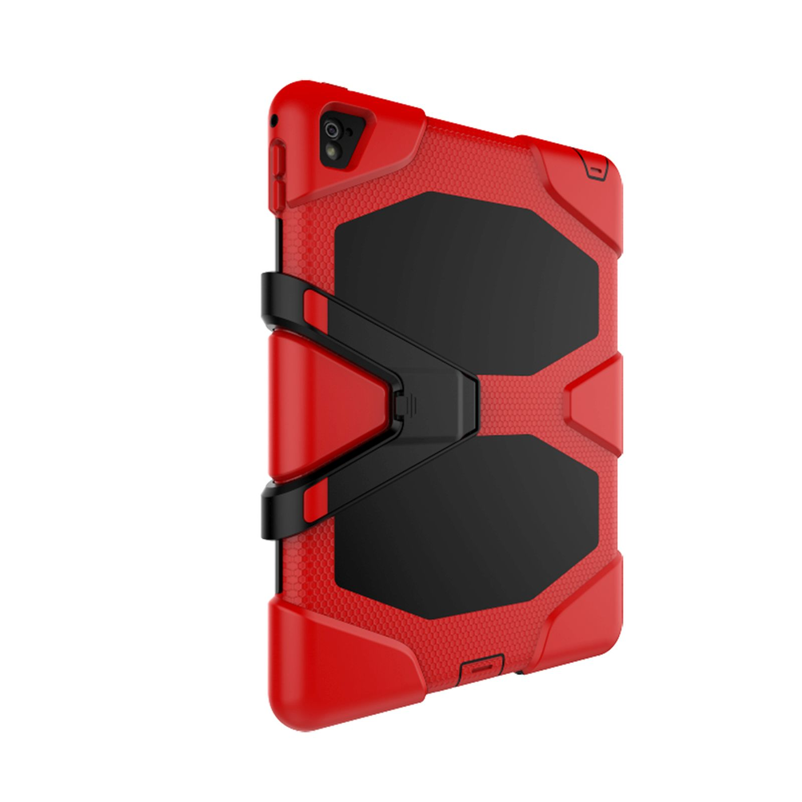 LOBWERK 3in1 Outdoor Schutzhülle Case Rot iPad 9.7 Bookcover Apple für 2017 Zoll Kunststoff