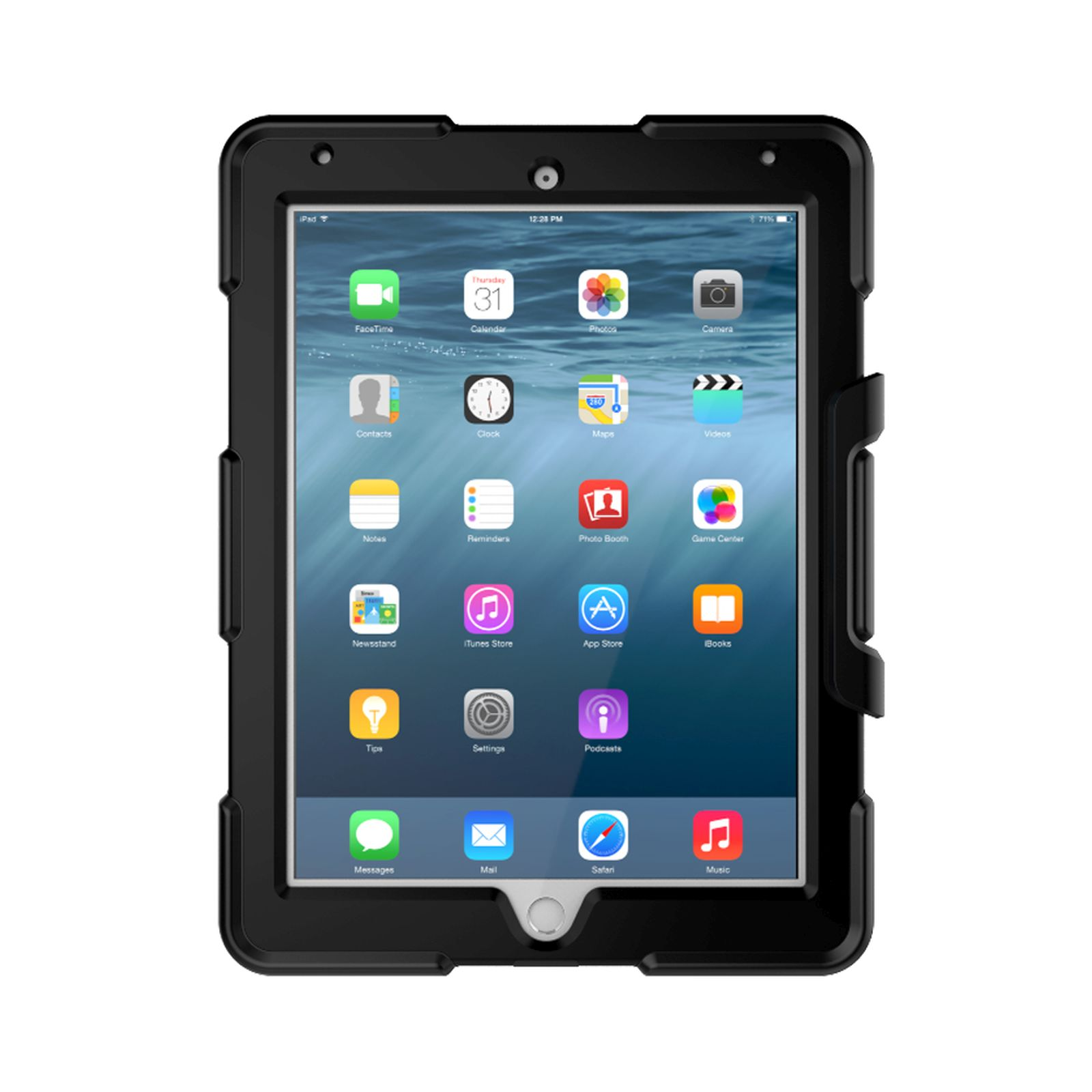 LOBWERK 3in1 Outdoor 2017 Case Schutzhülle Apple 9.7 Zoll Schwarz Bookcover Kunststoff, für iPad
