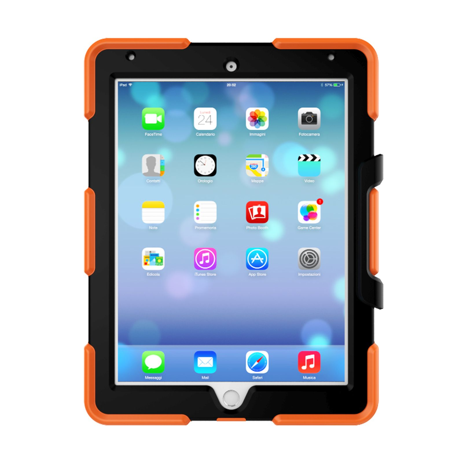 LOBWERK 3in1 Outdoor Case 9.7 2017 Orange Bookcover iPad für Schutzhülle Kunststoff, Apple Zoll