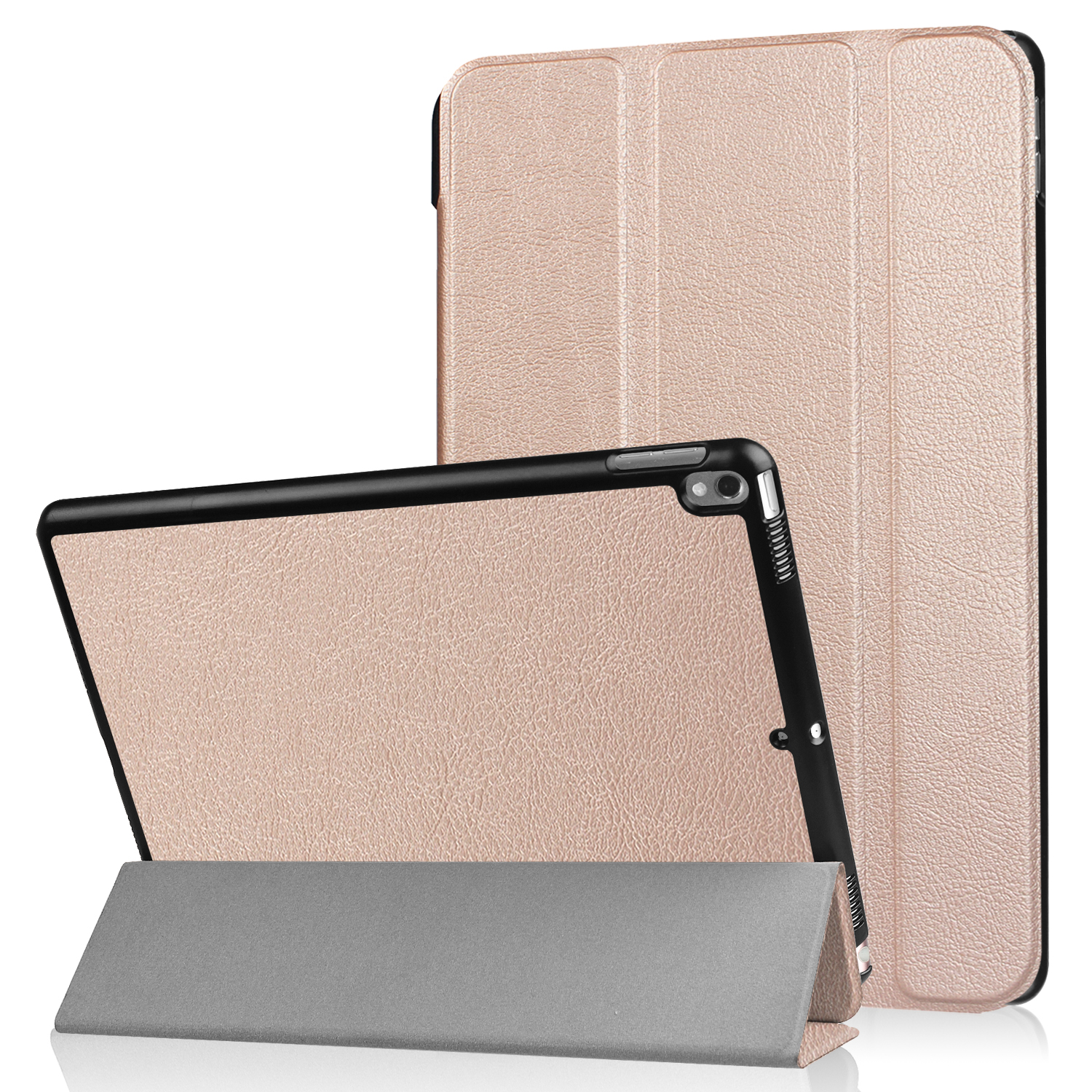 LOBWERK Hülle Schutzhülle Bookcover 2017 Apple Kunstleder, 10.5 2019 3 bronze für iPad Pro Air Zoll iPad
