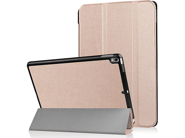 LOBWERK Hülle Schutzhülle Bookcover für Apple iPad Pro 2017 iPad Air 3 2019 10.5 Zoll Kunstleder, bronze