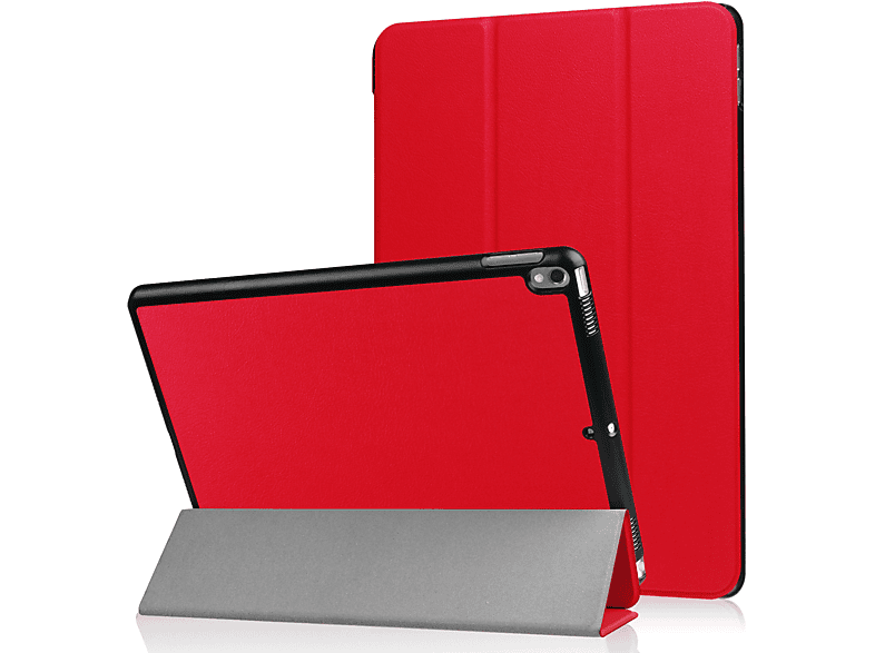 LOBWERK Hülle 2017 Apple 3 iPad 10.5 Air 2019 Rot Kunstleder, iPad Pro Schutzhülle Bookcover für Zoll