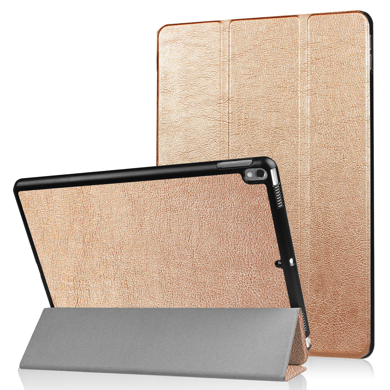 LOBWERK Hülle Schutzhülle Bookcover für iPad Air 3 gold Kunstleder, Zoll Apple 2019 Pro 2017 iPad 10.5