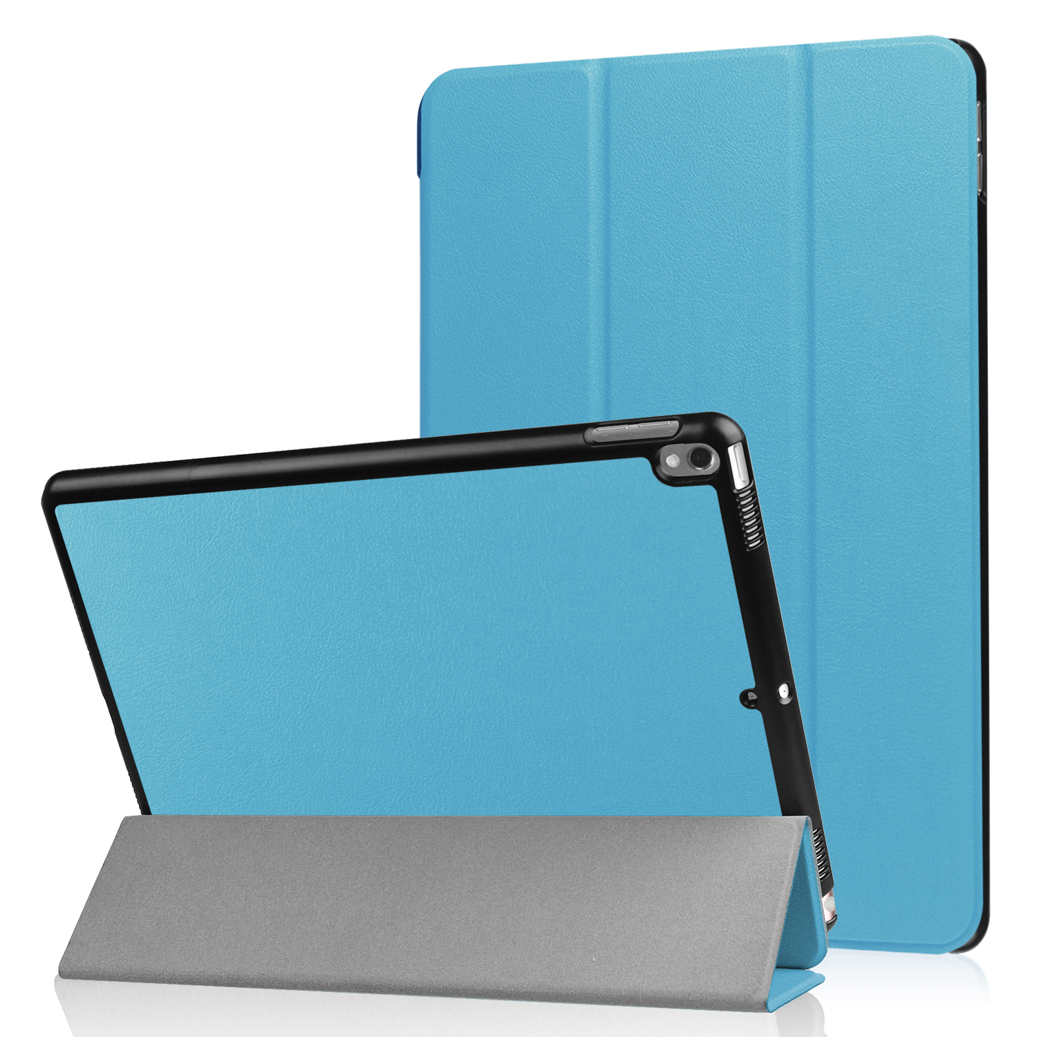 LOBWERK Hülle Schutzhülle Bookcover 10.5 Pro Zoll iPad Kunstleder, für Air iPad Apple 2017 3 Hellblau 2019