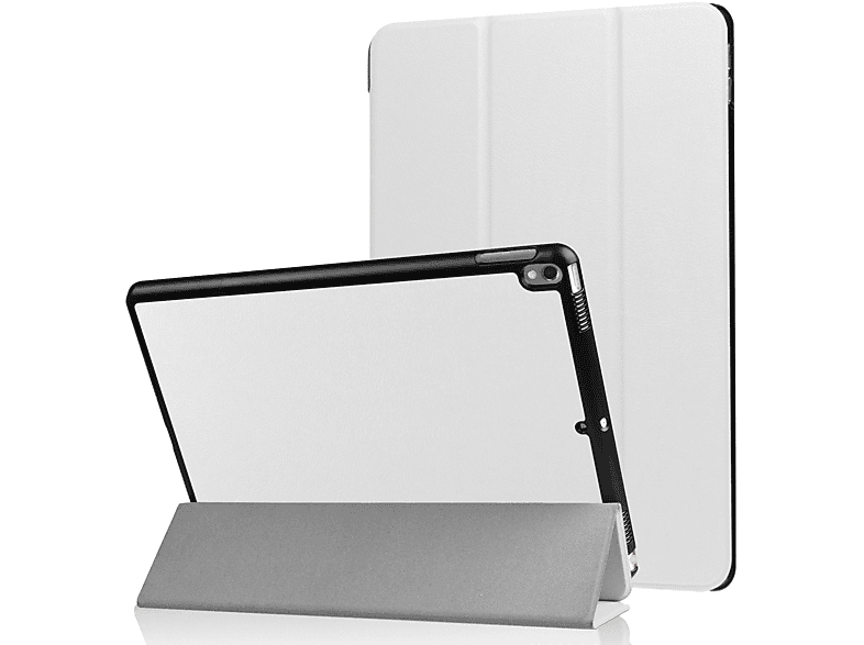 LOBWERK Hülle Schutzhülle Bookcover für Apple iPad Pro 2017 iPad Air 3 2019 10.5 Zoll Kunstleder, Weiß