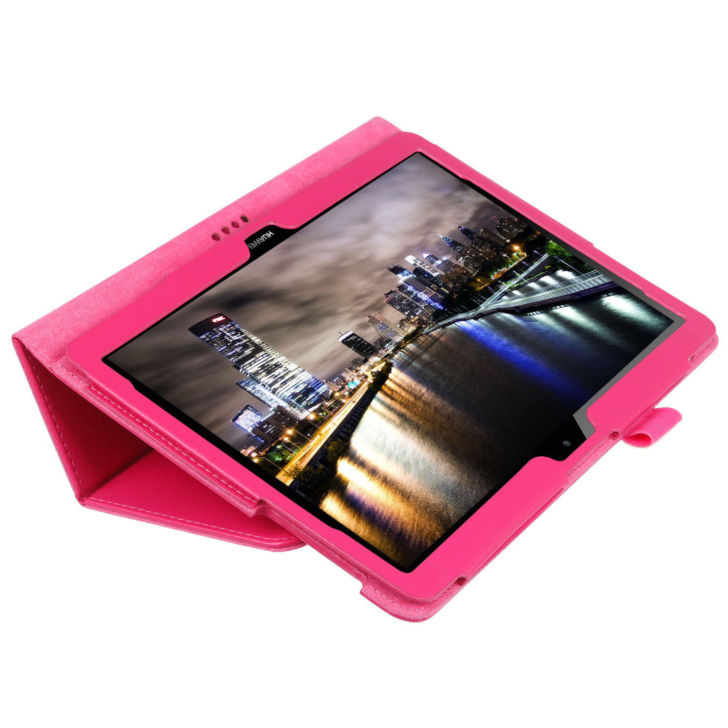 LOBWERK Hülle Schutzhülle Zoll Huawei 9.6 für Bookcover Kunstleder, Pink 10 T3