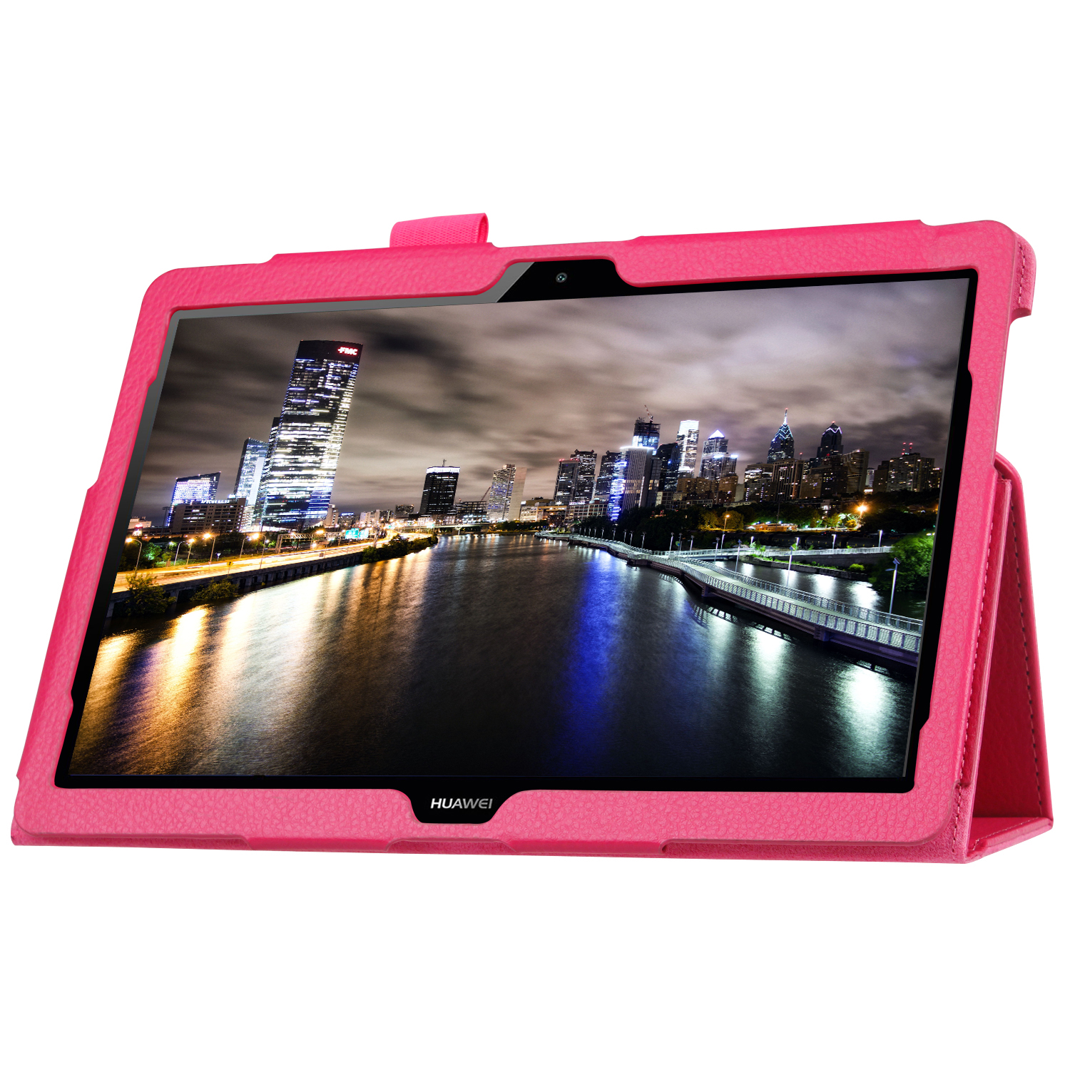 LOBWERK Hülle Schutzhülle Bookcover Pink für 10 T3 Zoll Kunstleder, Huawei 9.6