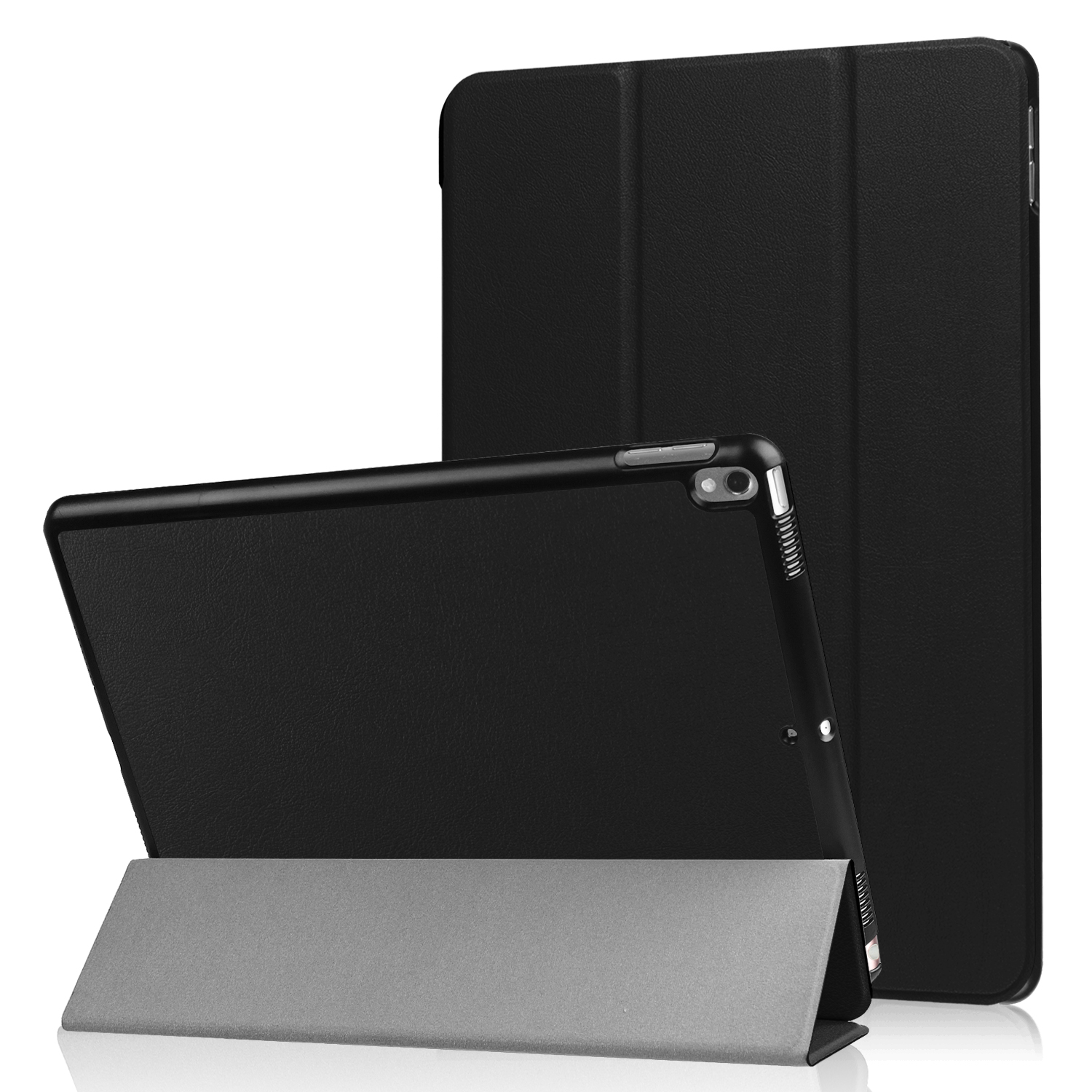 LOBWERK Hülle Schutzhülle iPad 2019 3 Apple Zoll 2017 Pro Bookcover 10.5 iPad für Schwarz Kunstleder, Air