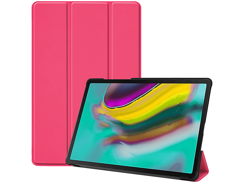 LOBWERK Hülle Schutzhülle Bookcover für Samsung Galaxy Tab S5e SM-T720 T725 10.5 Zoll Kunstleder, Pink