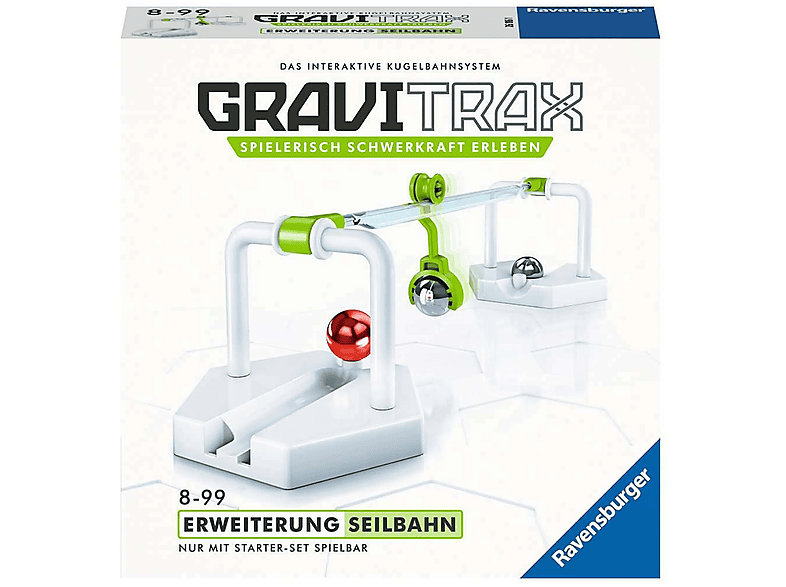 RAVENSBURGER GraviTrax Erweiterung 8 Gesellschaftsspiel (26116) Seilbahn ab - Jahren, Seilbahnset