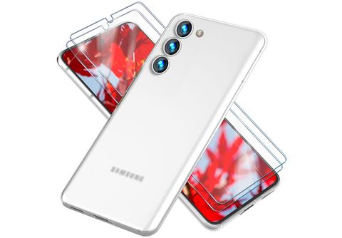 NALIA Extrem Dünnes 0,3mm Hardcase mit 2x Displayschutz, Backcover, Samsung,  Galaxy S23, Weiß