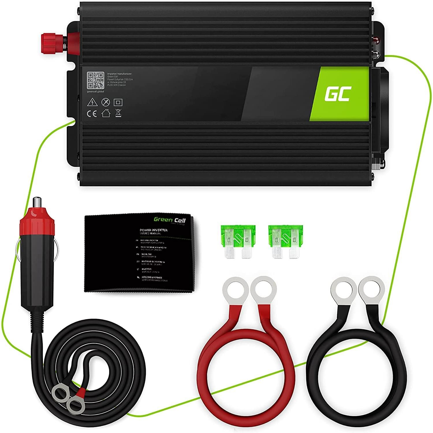 24V Wechselrichter CELL Spannungswandler Energieversorgung GREEN auf 230V