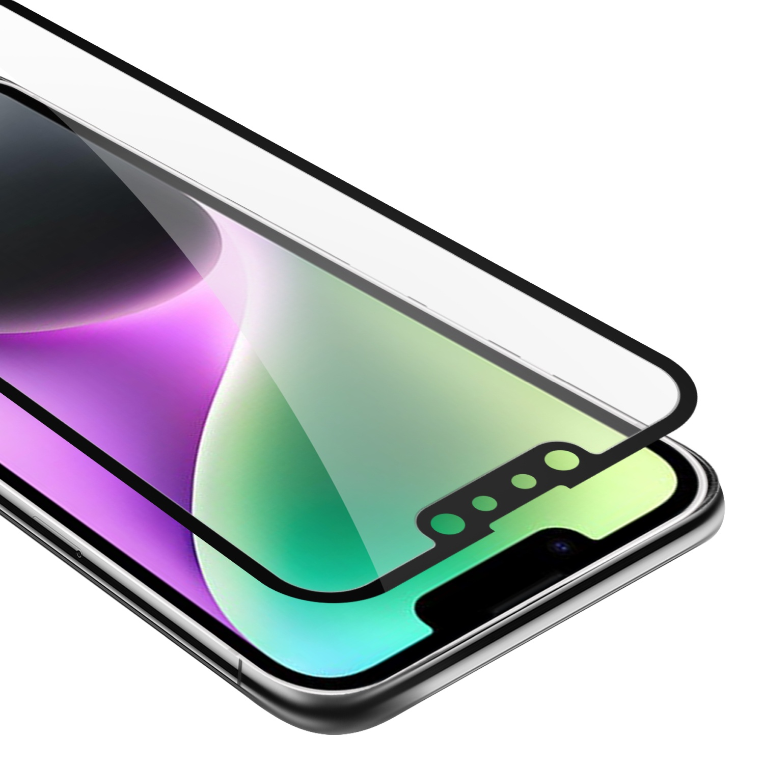CADORABO Schutzglas voll kelebend 14 Apple PLUS) iPhone Schutzfolie(für