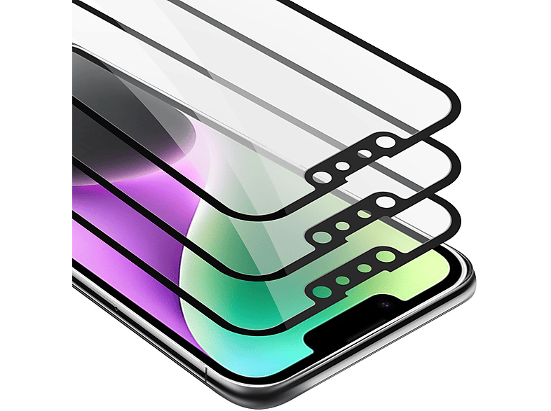 Vollbild Tempered Schutzglas Apple iPhone CADORABO Schutzfolie(für 3x 14)