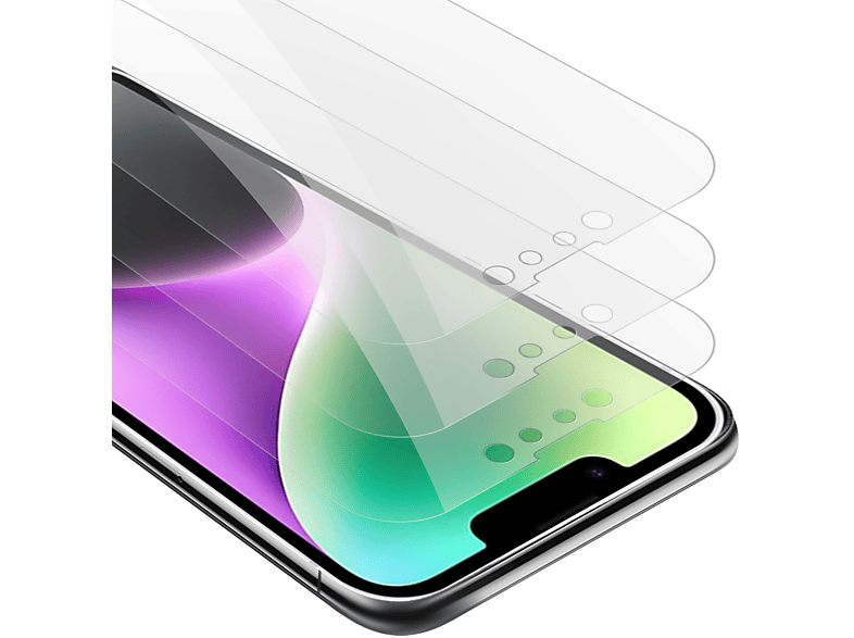CADORABO 3x Schutzglas Tempered Glas Schutzfolie(für Apple iPhone 14 PLUS)