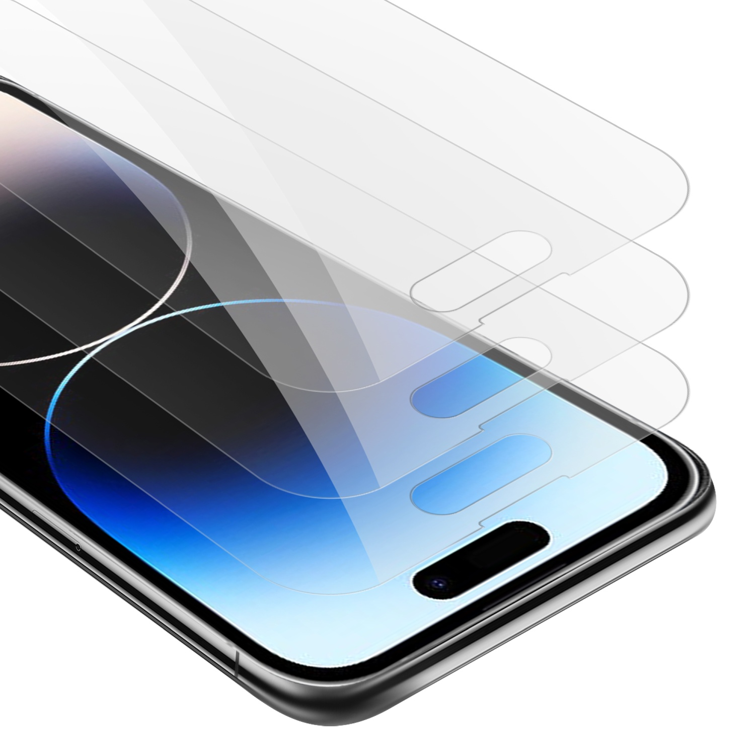iPhone 14 3x PRO Schutzglas Apple CADORABO Glas Schutzfolie(für MAX) Tempered