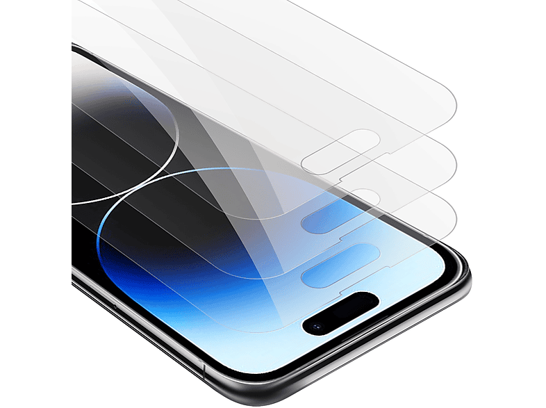 14 PRO MAX) iPhone 3x Schutzglas Tempered Apple Glas Schutzfolie(für CADORABO