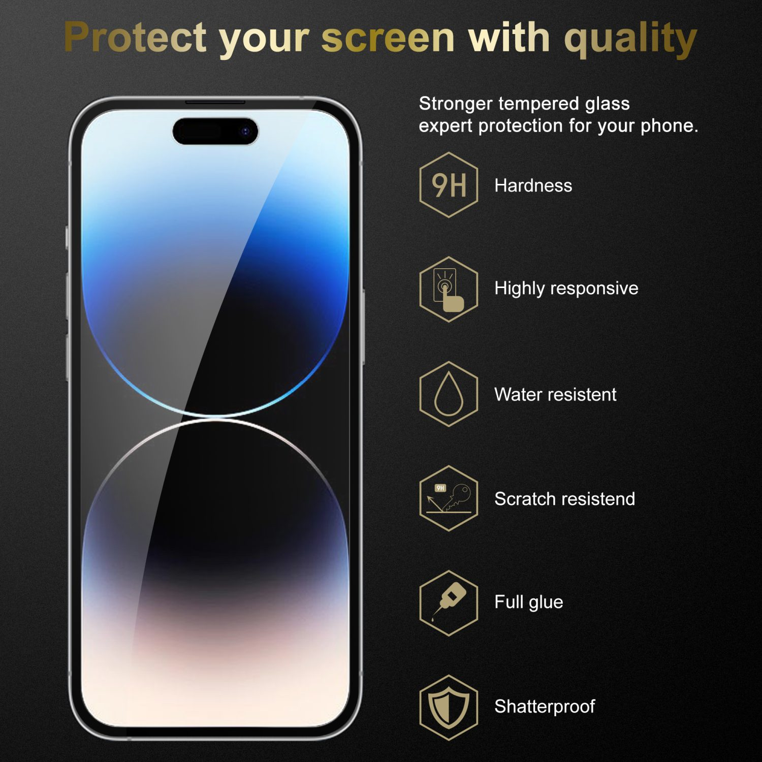 PRO Apple 14 Schutzglas Tempered CADORABO Vollbild 3x iPhone MAX) Schutzfolie(für