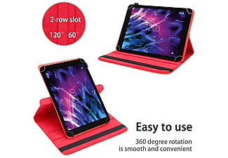 CADORABO Tablet Book Hülle mit Gummi (KEIN Wake Up) Tablet Hülle Backcover für Medion Kunstleder, ROT
