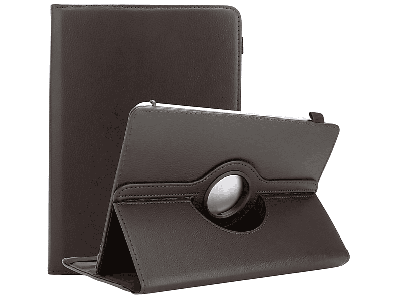 CADORABO Tablet Hülle 360 Grad Kunstleder, Alcatel BRAUN Tablethülle Schutz Backcover für