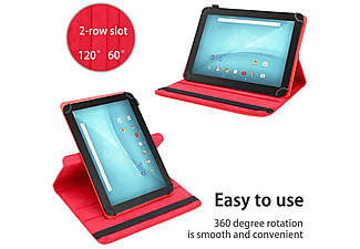 CADORABO Tablet Book Hülle mit Gummi (KEIN Wake Up) Tablet Hülle Backcover für Trekstor Kunstleder, ROT