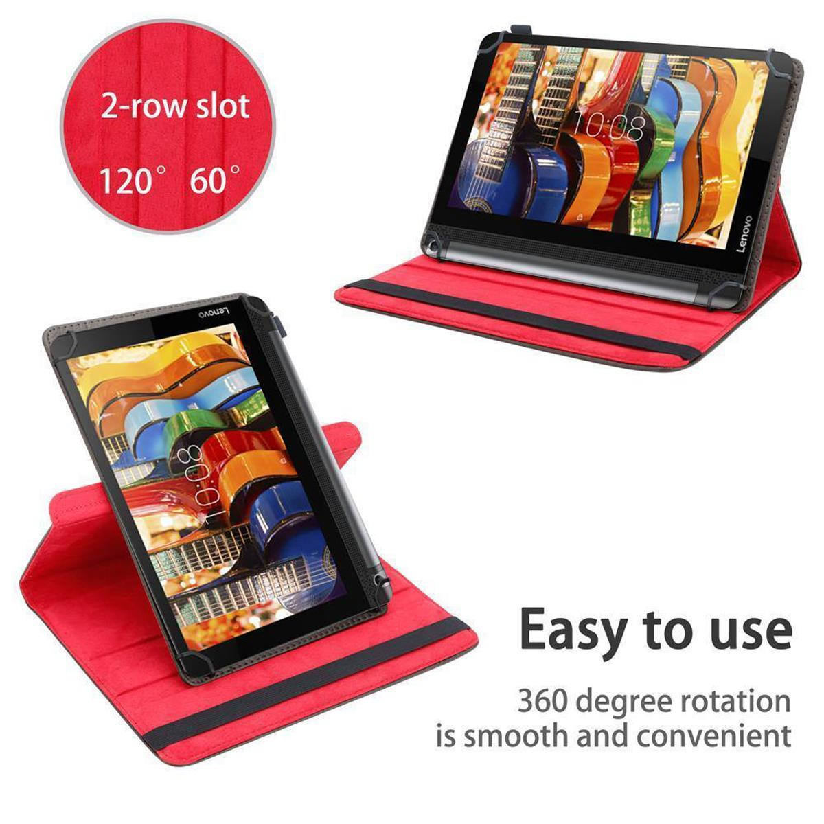 CADORABO Tablet Hülle 360 Tablethülle Lenovo Kunstleder, Schutz BRAUN Grad für Backcover