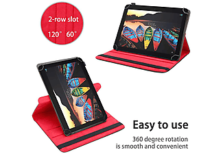 CADORABO Tablet Book Hülle mit Gummi (KEIN Wake Up) Tablet Hülle Backcover für Lenovo Kunstleder, BRAUN