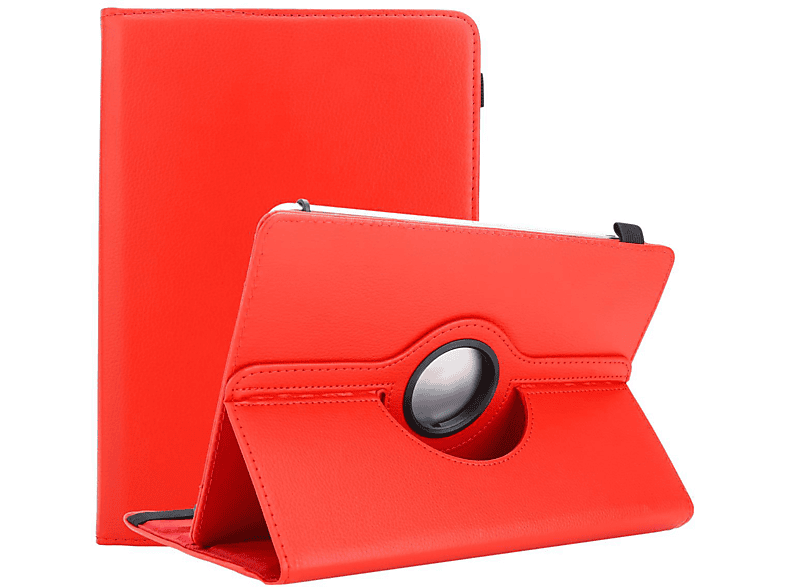 CADORABO Tablet Hülle 360 Grad Schutz Tablethülle Backcover für Medion Kunstleder, ROT