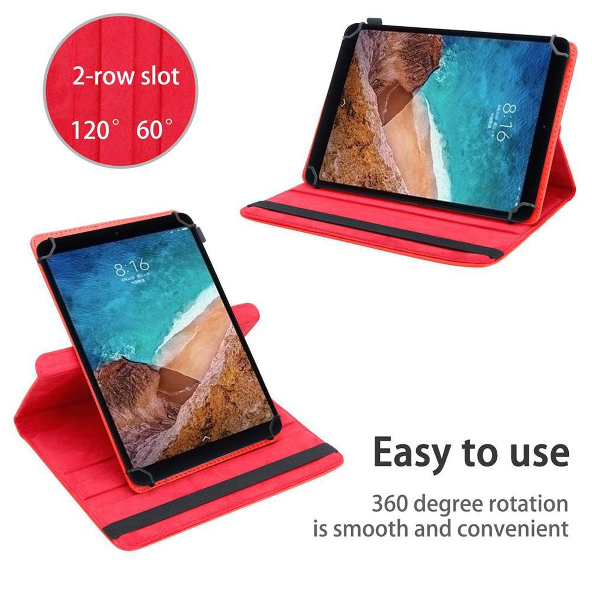 CADORABO Tablet Hülle Tablethülle Kunstleder, ROT Schutz für Grad Backcover 360 Xiaomi