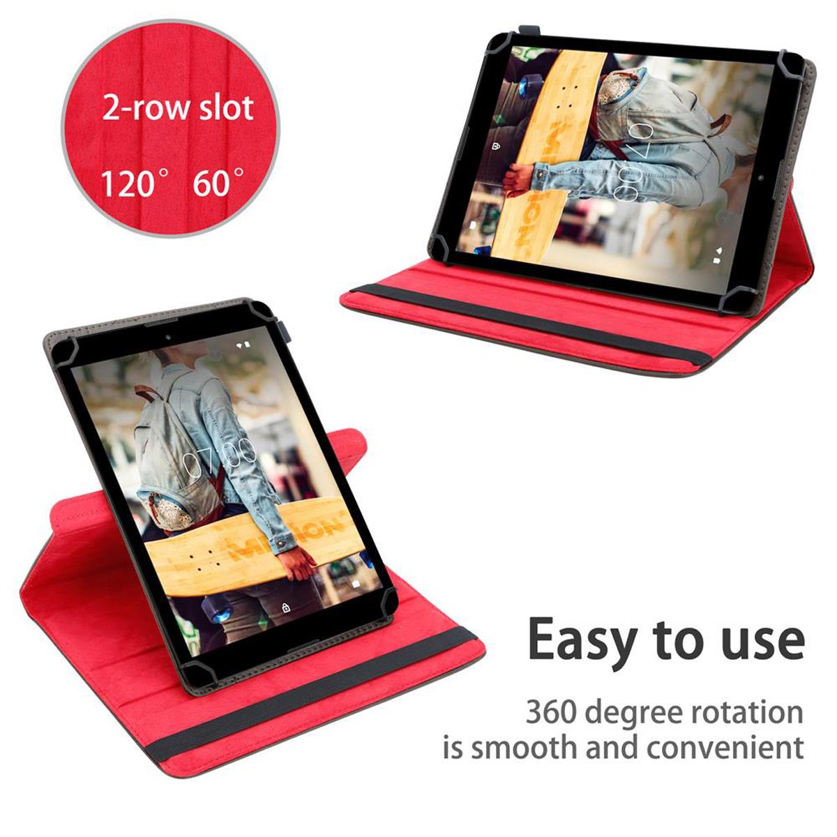 CADORABO Tablet für Backcover Grad Medion Hülle BRAUN Tablethülle 360 Schutz Kunstleder