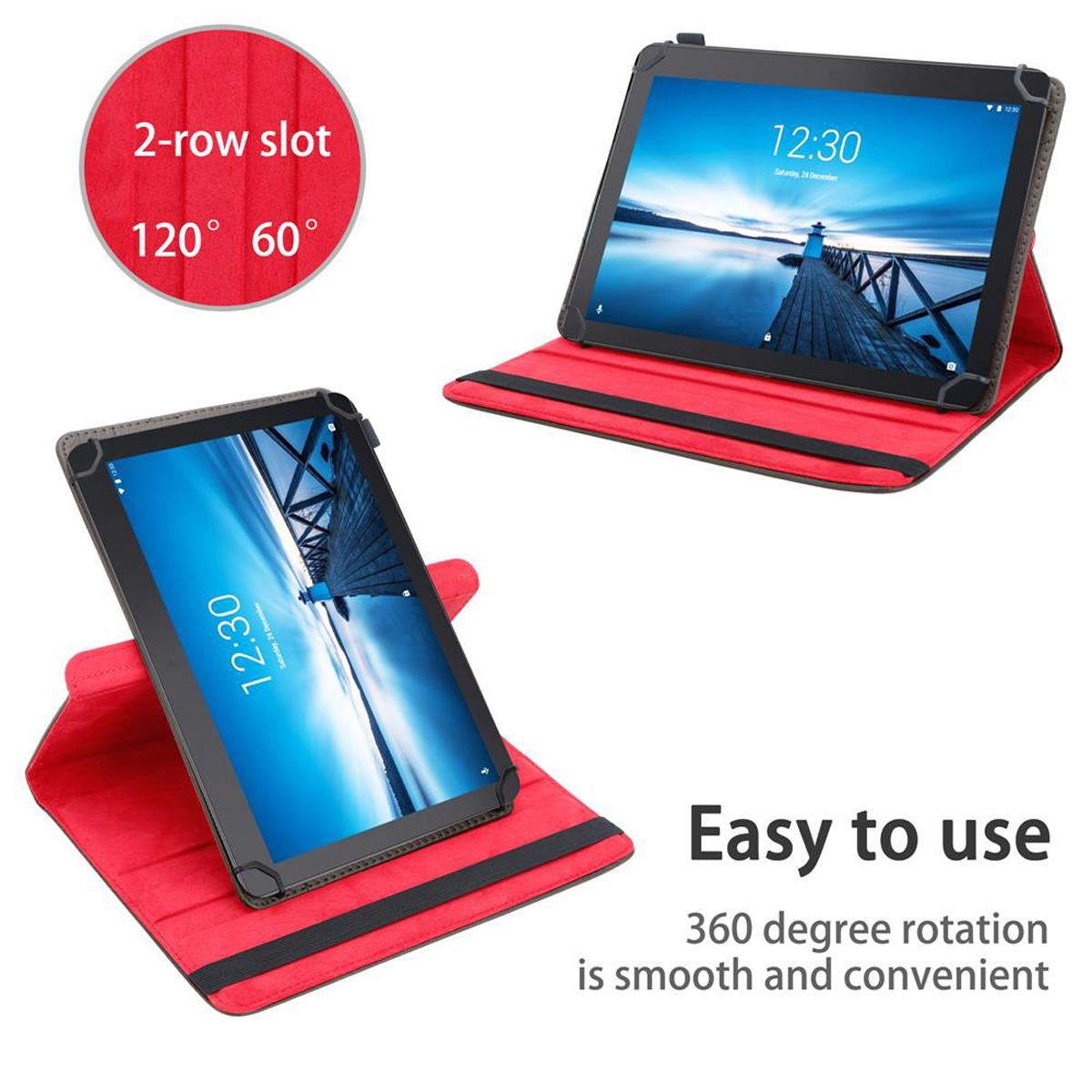 CADORABO Tablet Hülle 360 Backcover Kunstleder, BRAUN Schutz Lenovo für Tablethülle Grad