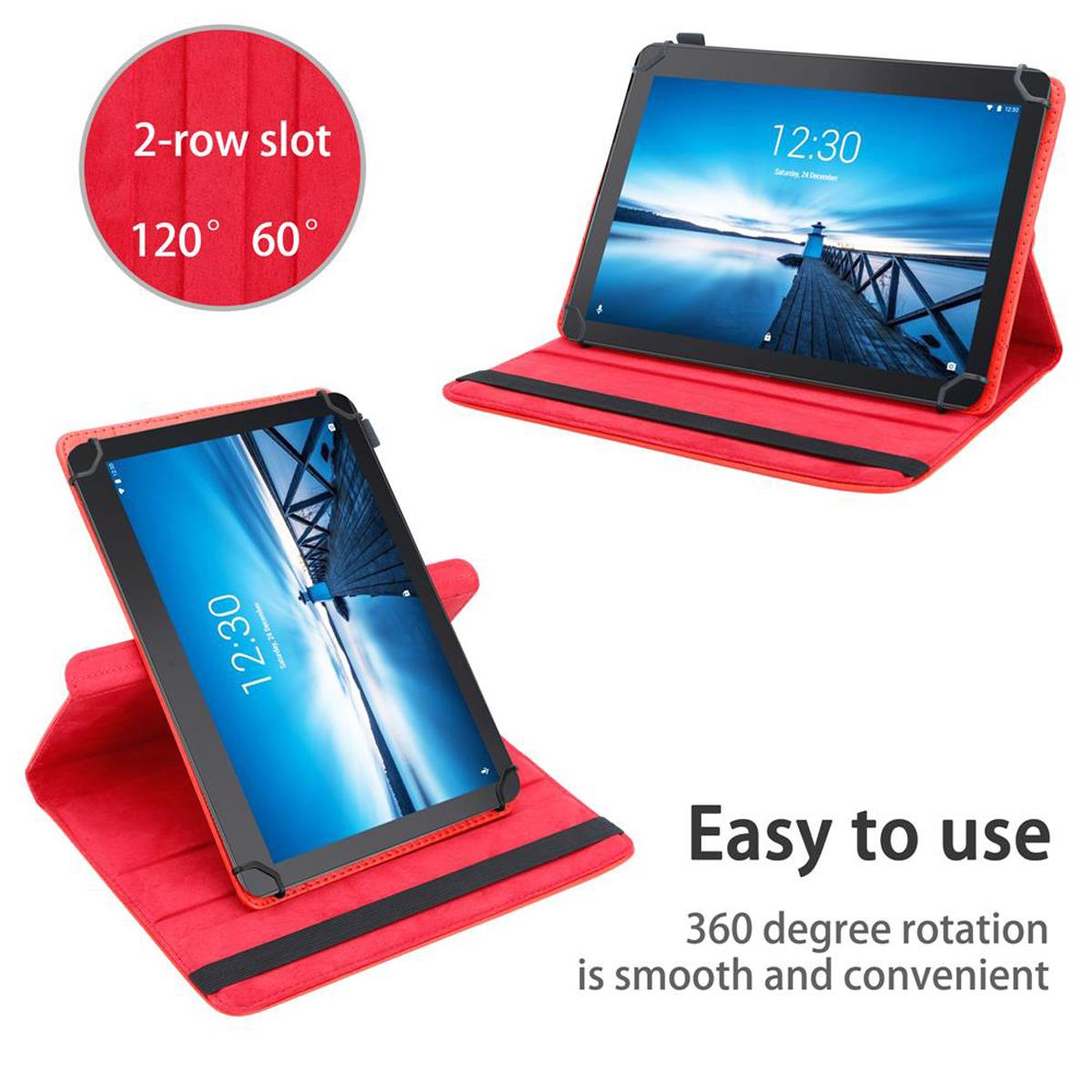 Backcover Tablet Schutz Kunstleder, Hülle Grad CADORABO Lenovo 360 für ROT Tablethülle