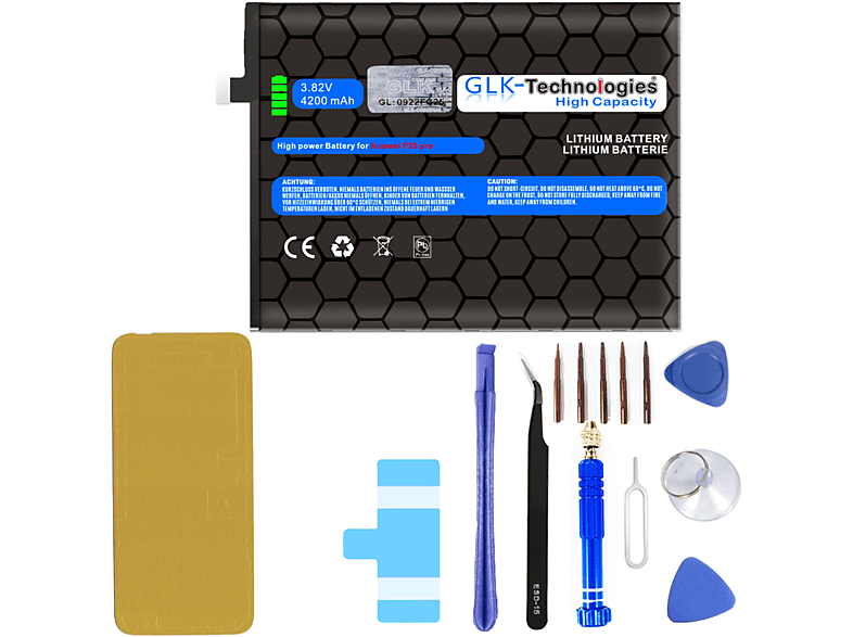 Ersatz Lithium-Ionen-Akku inkl. Ersatz 4200mAh Set GLK-TECHNOLOGIES 20 für HB436486ECW Mate Werkzeug Akku Huawei Akku