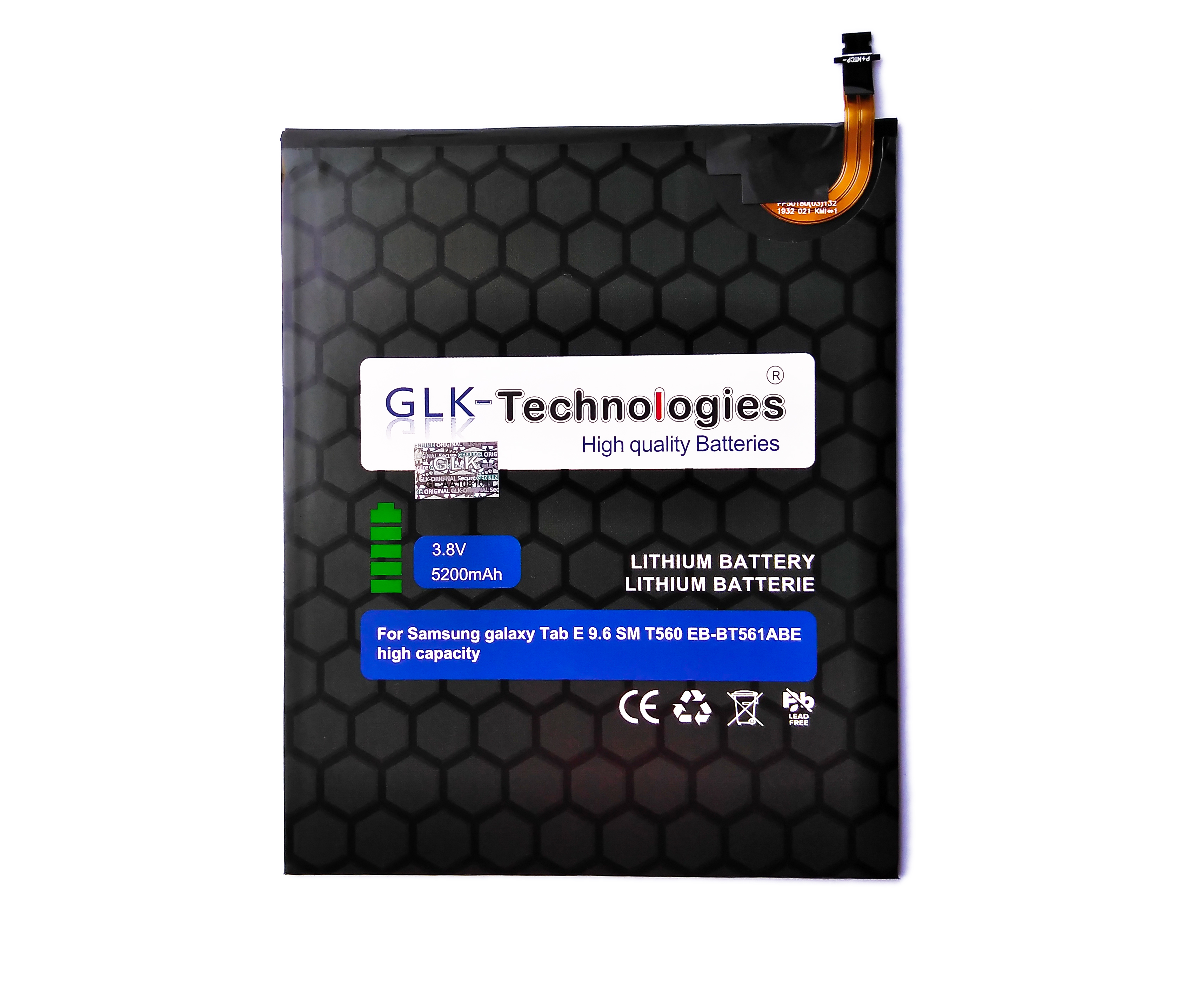 E Ersatz Galaxy Samsung Lithium-Ionen-Akku 9.6 Ersatz 5200mAh Akku für inkl. Set Werkzeug GLK-TECHNOLOGIES Tab Akku