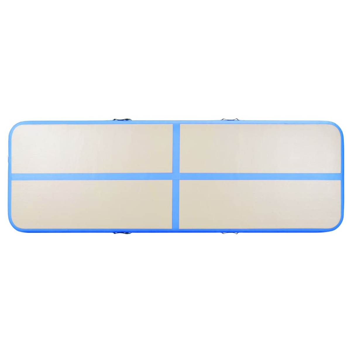 Pista d'aria rettangolare, bordi blu e linee dividono la superficie in quadrati.