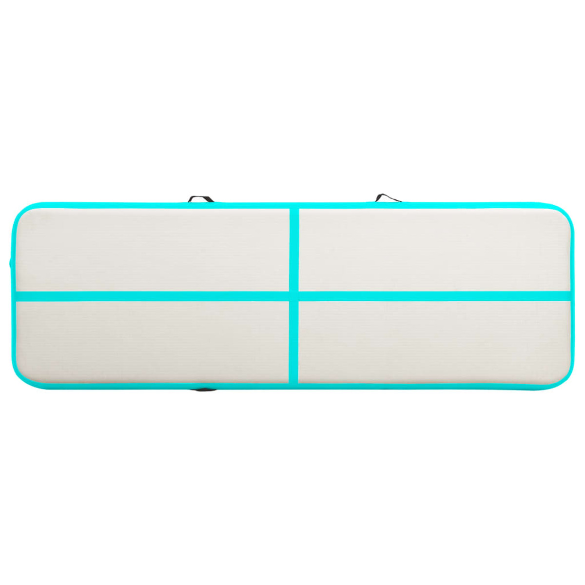 Pista de aire rectangular blanca y azul. La pista está dividida en cuatro secciones iguales.