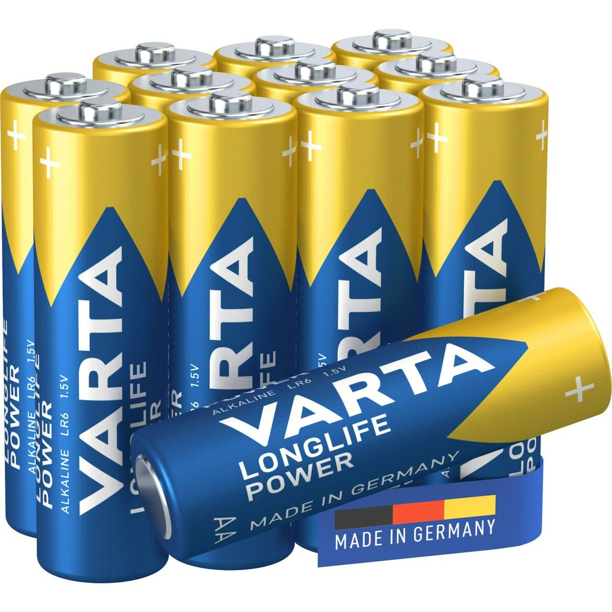 Pile AA, blu e gialle, con il testo: VARTA.