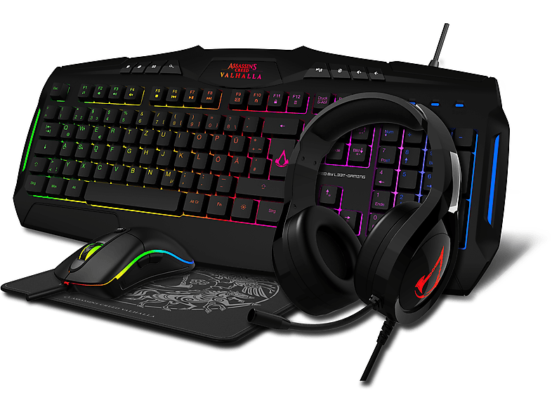 ZL037, + schwarz Maus L33T Tastatur + + Mauspad Headset,