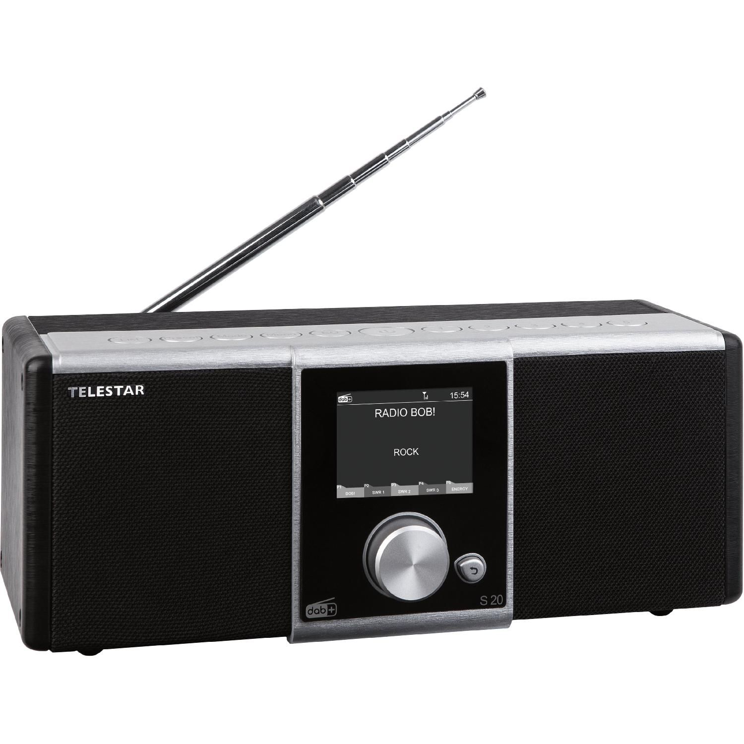 AM, DAB+ TELESTAR FM, DAB, DAB+, DAB, schwarz UKW, S 20 Radio,