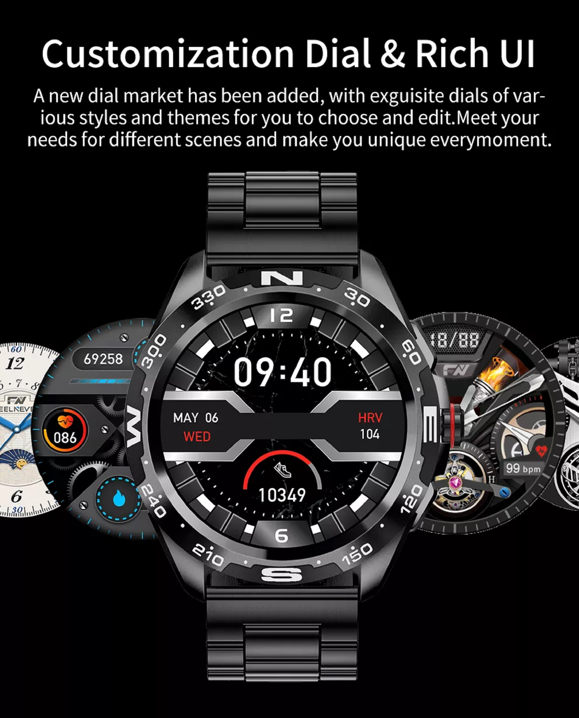 BW0327B Silicone, Smartwatch LIGE Silver