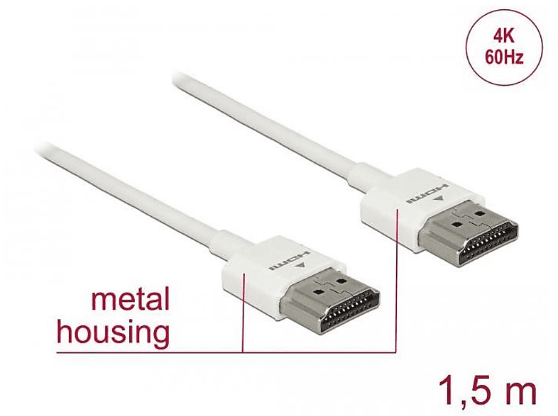 Weiß Kabel, HDMI 85126 DELOCK